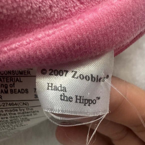 Baby Zoobies Hada the Hippo Plush Toy Pillow Blanket 3-in-1 Pink New Tags. - Picture 5 of 8